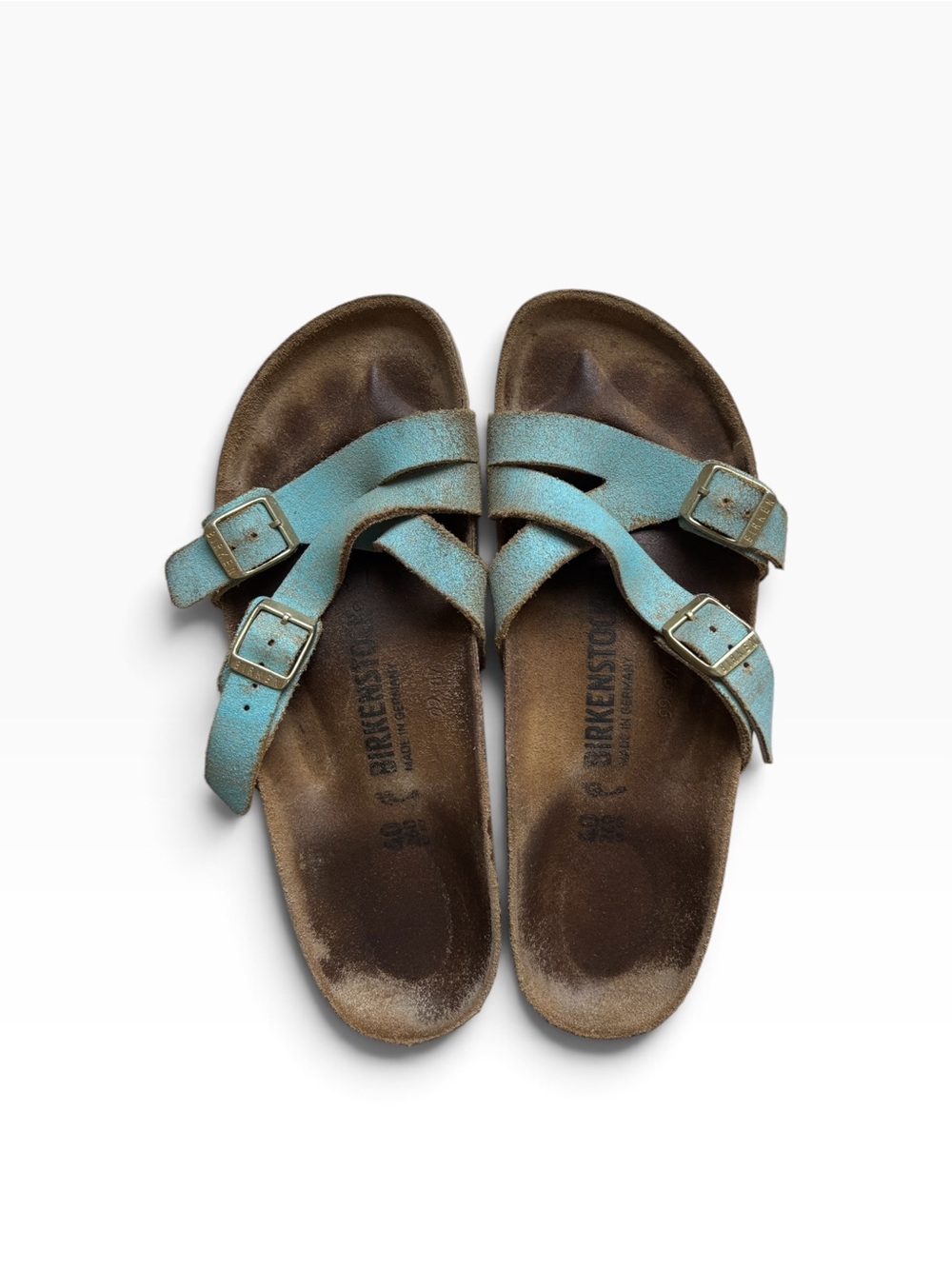 Birkenstock Kids Teal Double-Buckle Sandals